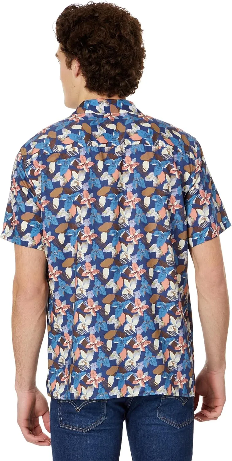 Johnston & Murphy Men's Short Sleeve Abstract Floral Camp Shirt