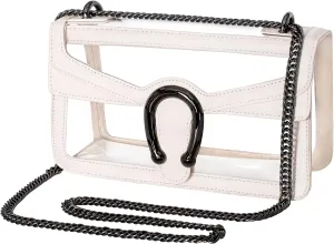 Joryin Women's Stadium Approved Crossbody Bag for Women, Small Clear Bag Shoudler Purse with Chain Strap