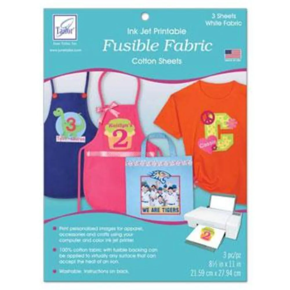 June Tailor Fusible Fabric Ink Jet Fabric White 8½" x 11" Pack