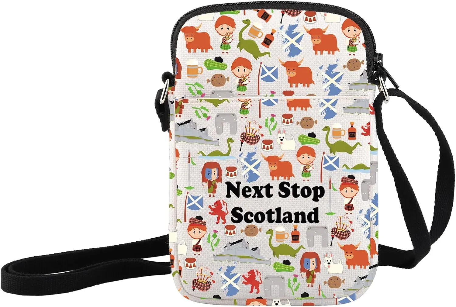 JXGZSO Scotland Symbols Souvenir Gift Next Stop Scotland Crossbody Bag Scotland Trip Shoulder Bag Scotland Travel Lover Gift