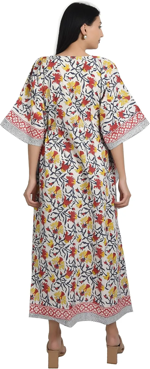Kaftan Dresses for Women - Different Prints - Free Size Kaftans for Women - Hand Block Printed Cotton Kaftans