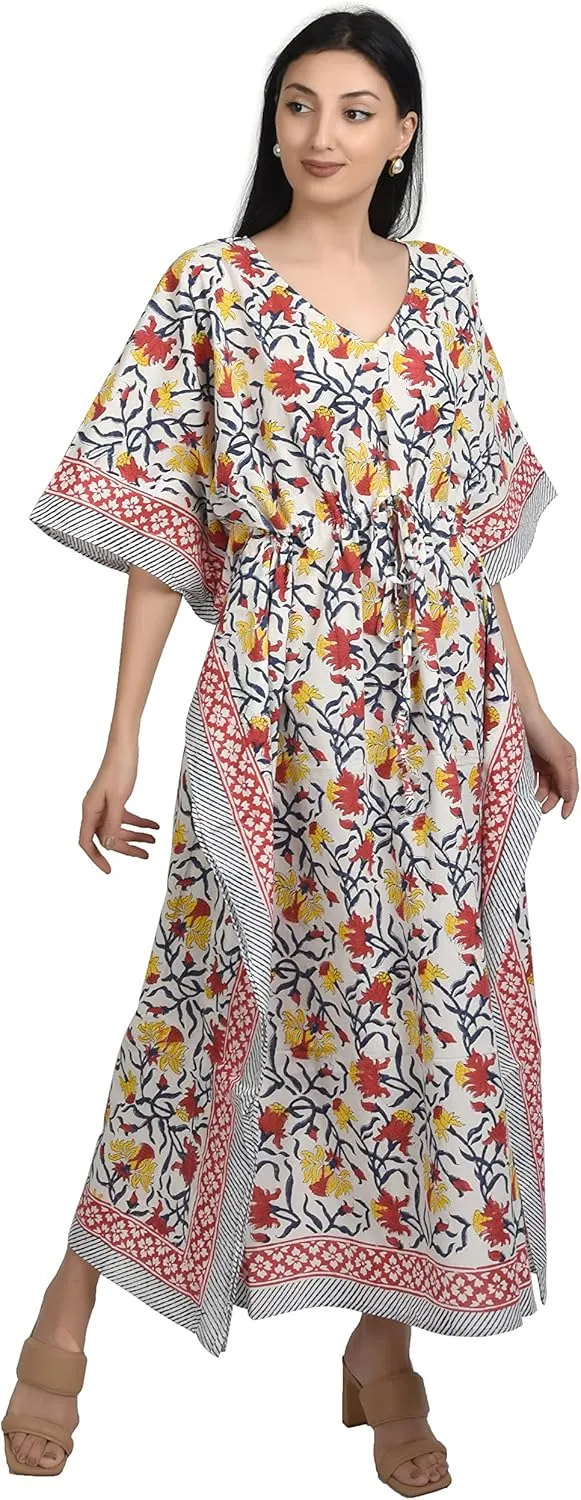 Kaftan Dresses for Women - Different Prints - Free Size Kaftans for Women - Hand Block Printed Cotton Kaftans