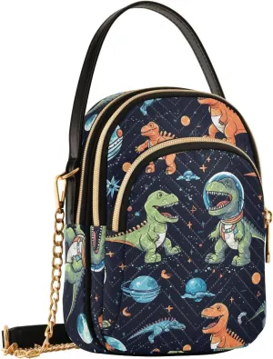 Kawaii Dinosaurs Space Astronaut Small Crossbody Bags for Women Cell Phone Shoulder Purse Handbags Wallet 21214925