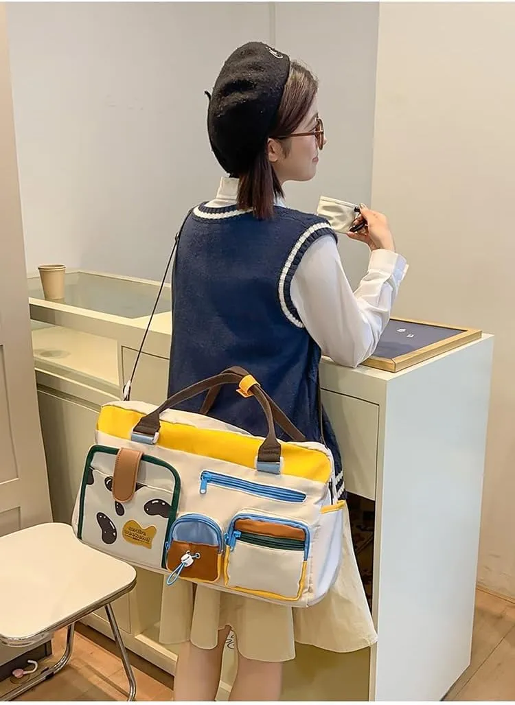 Kawaii Travel Bag Carry on Aesthetic Luggage Duffle Gym Bags for Women Overnight Essentials Cute Y2k Cute (cream,One Size)