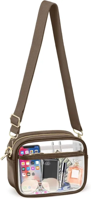 KETIEE Clear Crossbody Bag, Stadium Approved Clear Purse Bag for Concerts Sports Events Festivals