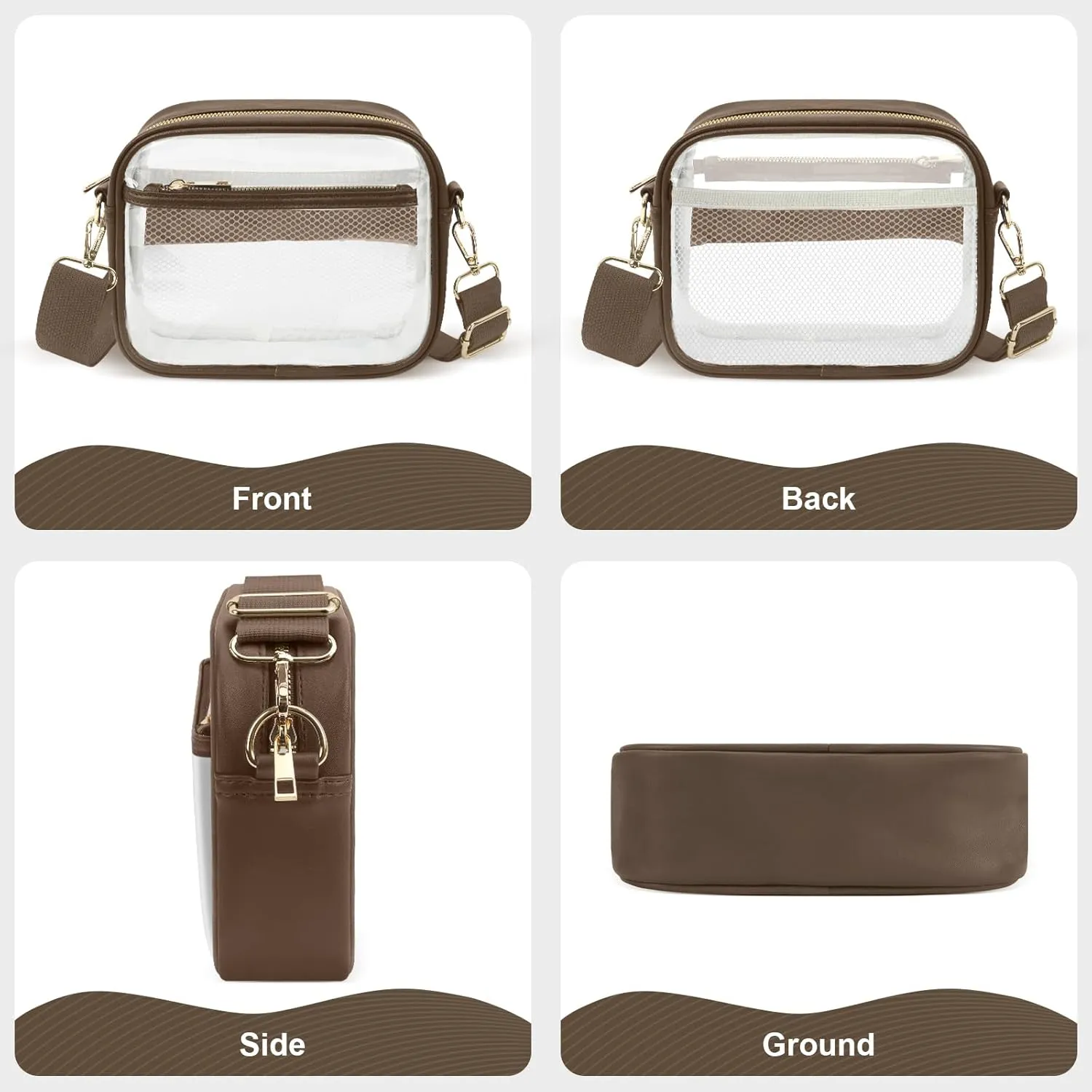 KETIEE Clear Crossbody Bag, Stadium Approved Clear Purse Bag for Concerts Sports Events Festivals