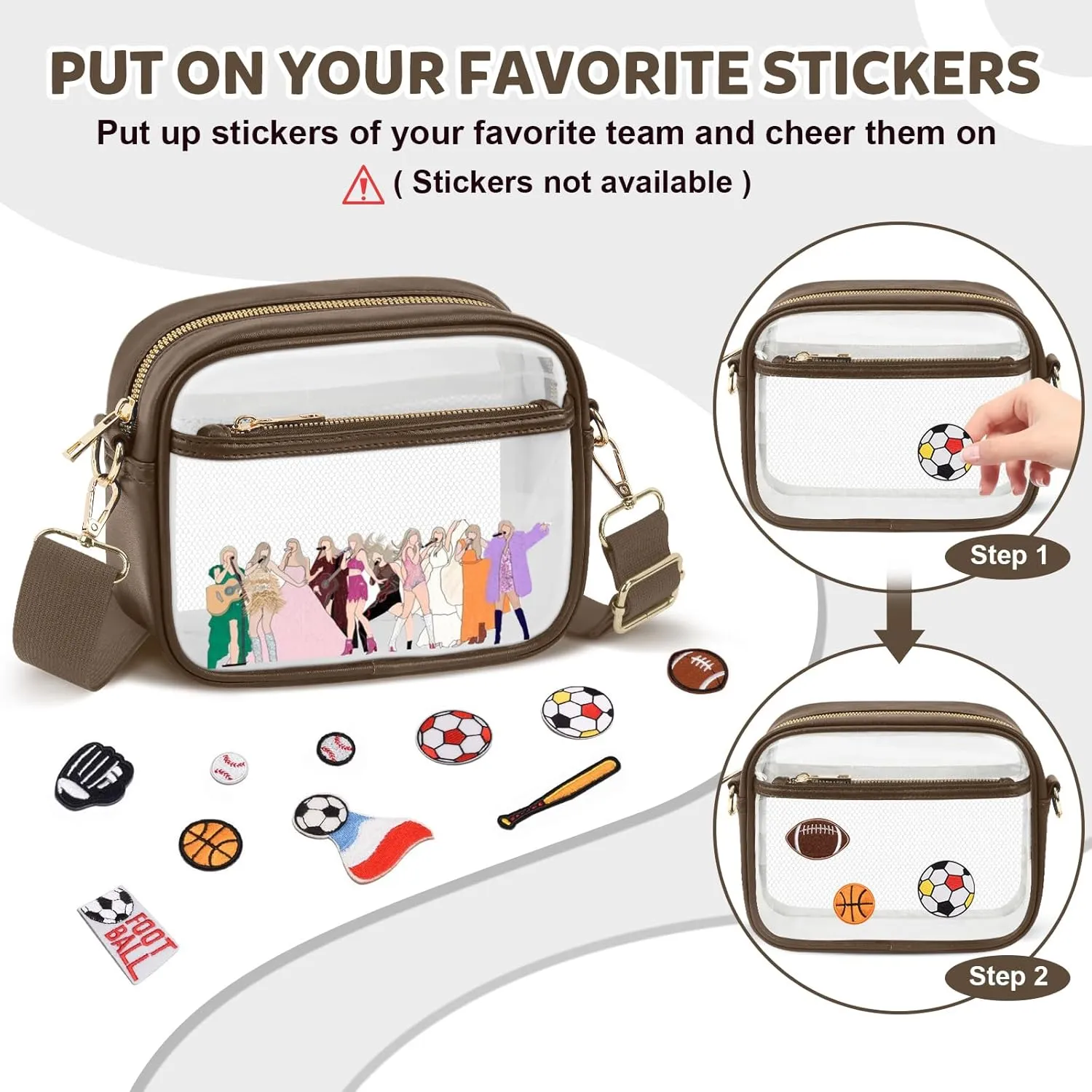 KETIEE Clear Crossbody Bag, Stadium Approved Clear Purse Bag for Concerts Sports Events Festivals