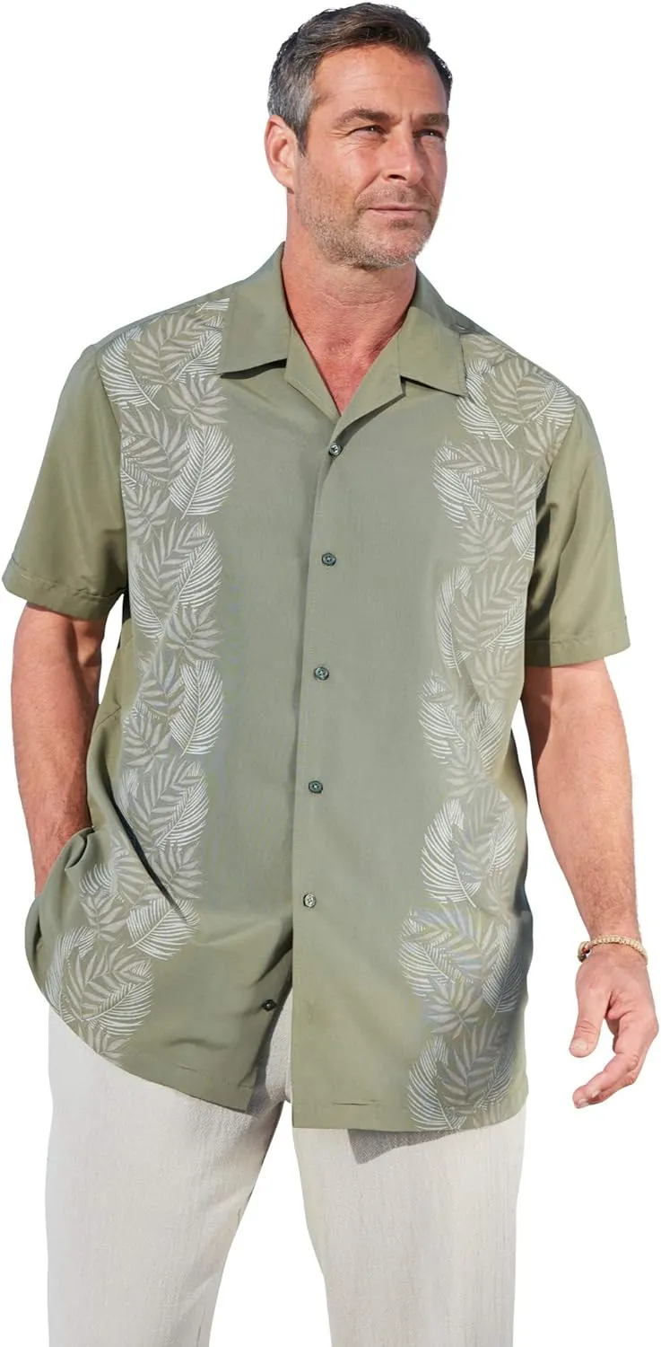 KingSize Men's Big & Tall Short Sleeve Island Shirt
