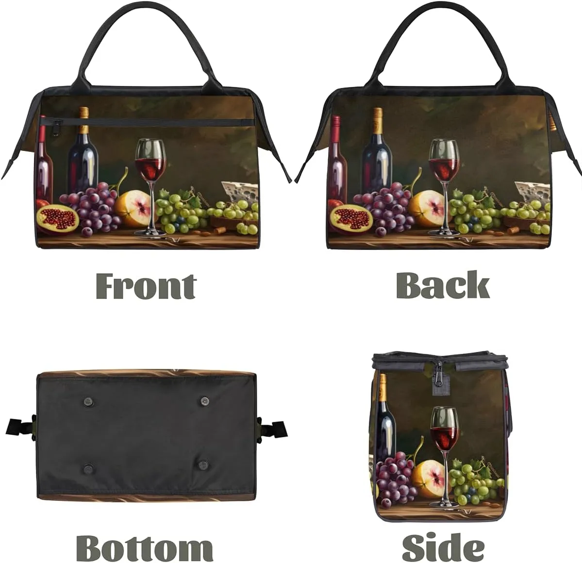 Kitchen Grape Cheese Wine Weekender Overnight Bag for Women Waterproof Carry On Travel Duffle Bags with Pocket Lightweight Sports Gym Tote Bag Large Luggage Workout Personal Item Hospital Bags