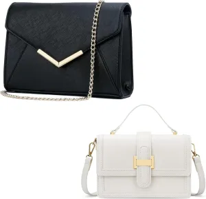 KKXIU Women Elegant Faux Leather Evening Envelope Clutch Purse Foldover Bags for Party Wedding Prom