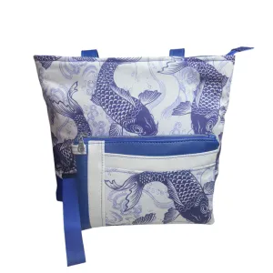 Koi Serenity Tote Bag  & Wristlet Set