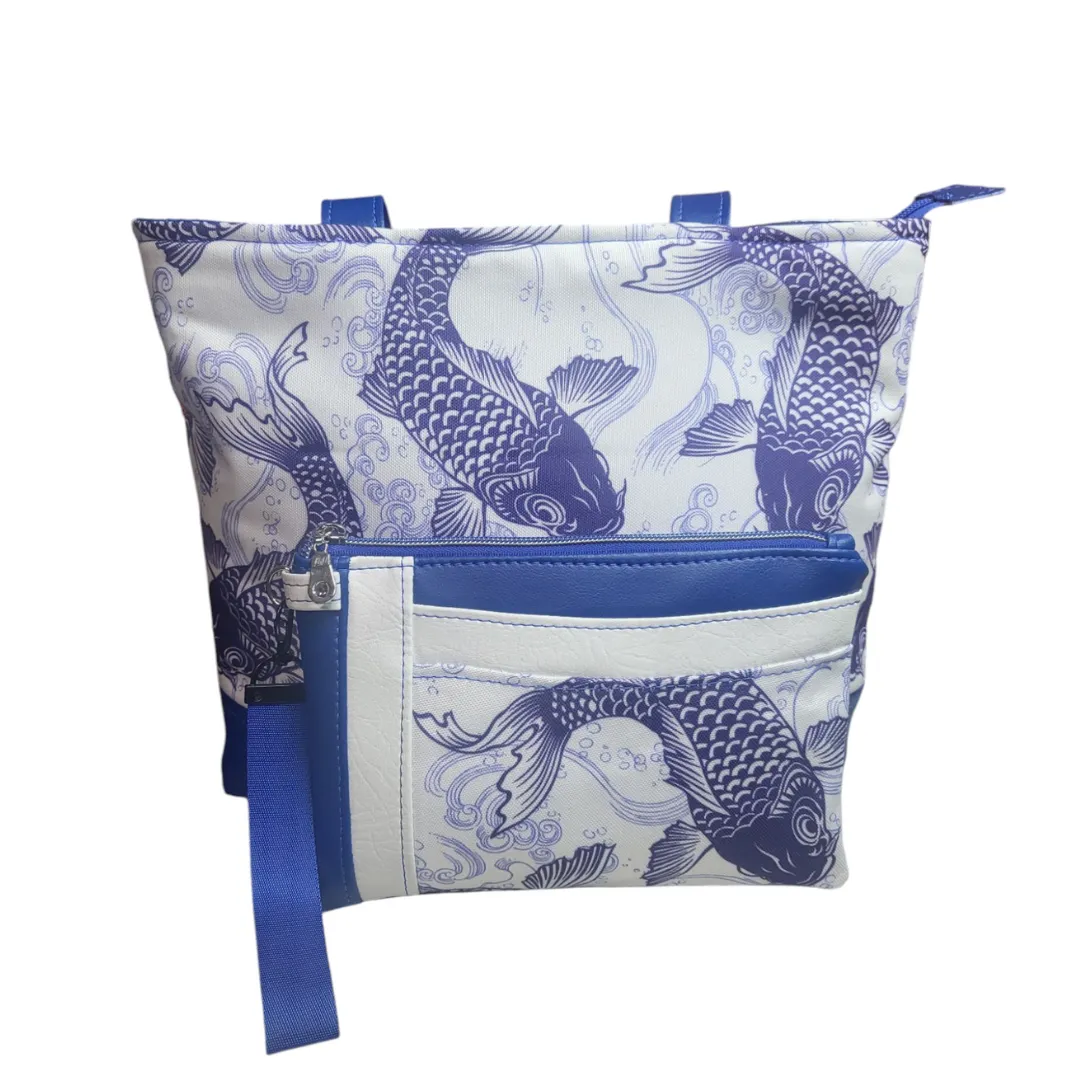 Koi Serenity Tote Bag  & Wristlet Set