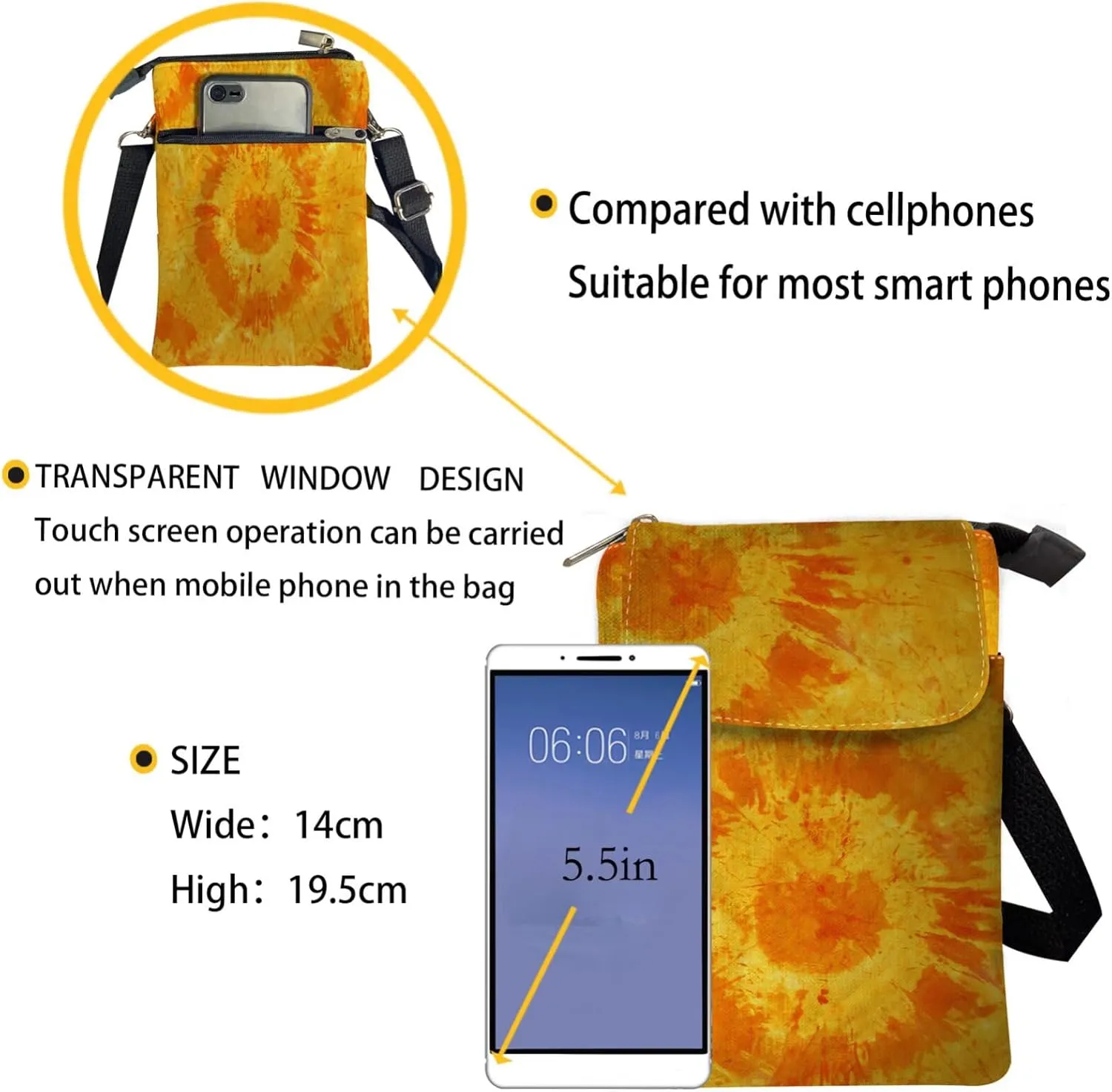Kuiaobaty Crossbody Sling bag for Women Stylish Bags for Girls Outdoor Travel Zip Cloth Bag Cellphone Storage Purse