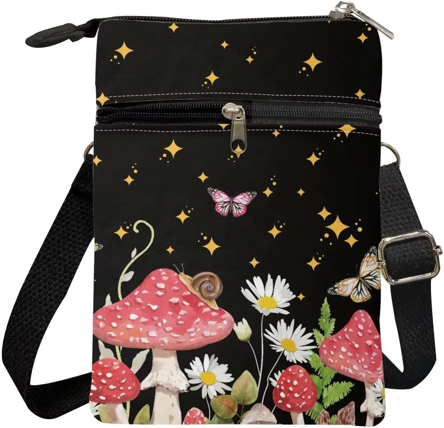 Kuiaobaty Crossbody Sling bag for Women Stylish Bags for Girls Outdoor Travel Zip Cloth Bag Cellphone Storage Purse