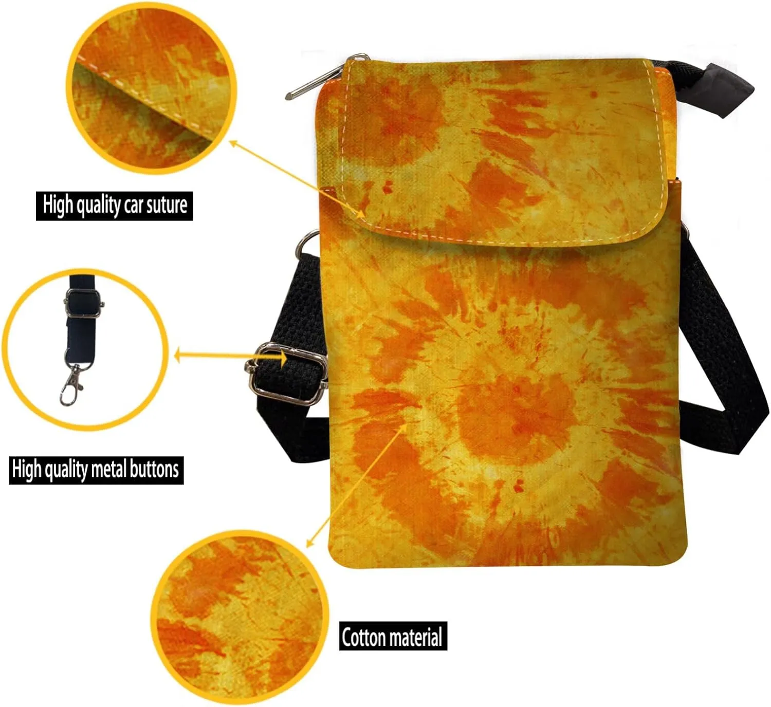 Kuiaobaty Crossbody Sling bag for Women Stylish Bags for Girls Outdoor Travel Zip Cloth Bag Cellphone Storage Purse