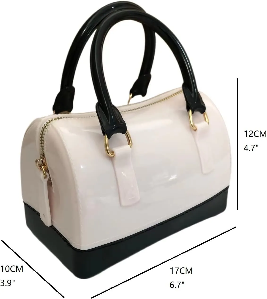 Ladies Summer Jelly Pillow-shaped Top Handle Handbag Candy Color Transparent Crystal Purse
