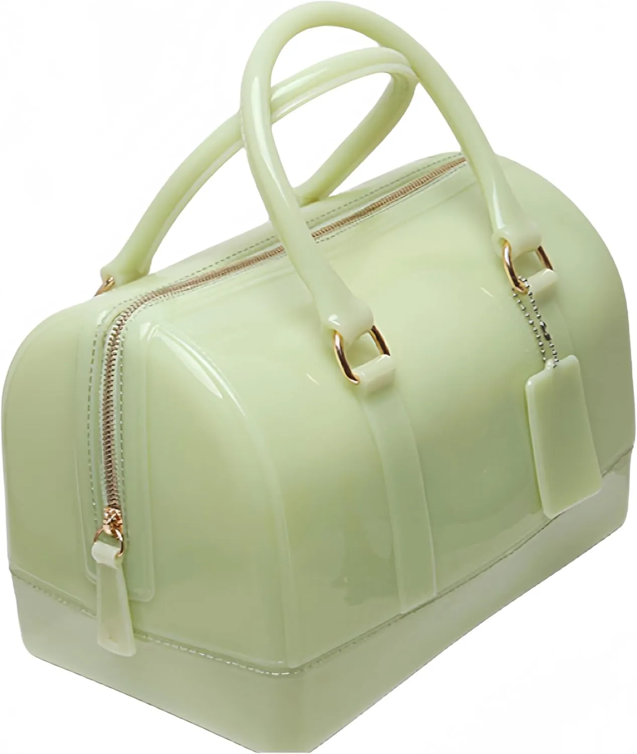 Ladies Summer Jelly Pillow-shaped Top Handle Handbag Candy Color Transparent Crystal Purse