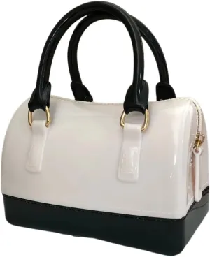 Ladies Summer Jelly Pillow-shaped Top Handle Handbag Candy Color Transparent Crystal Purse