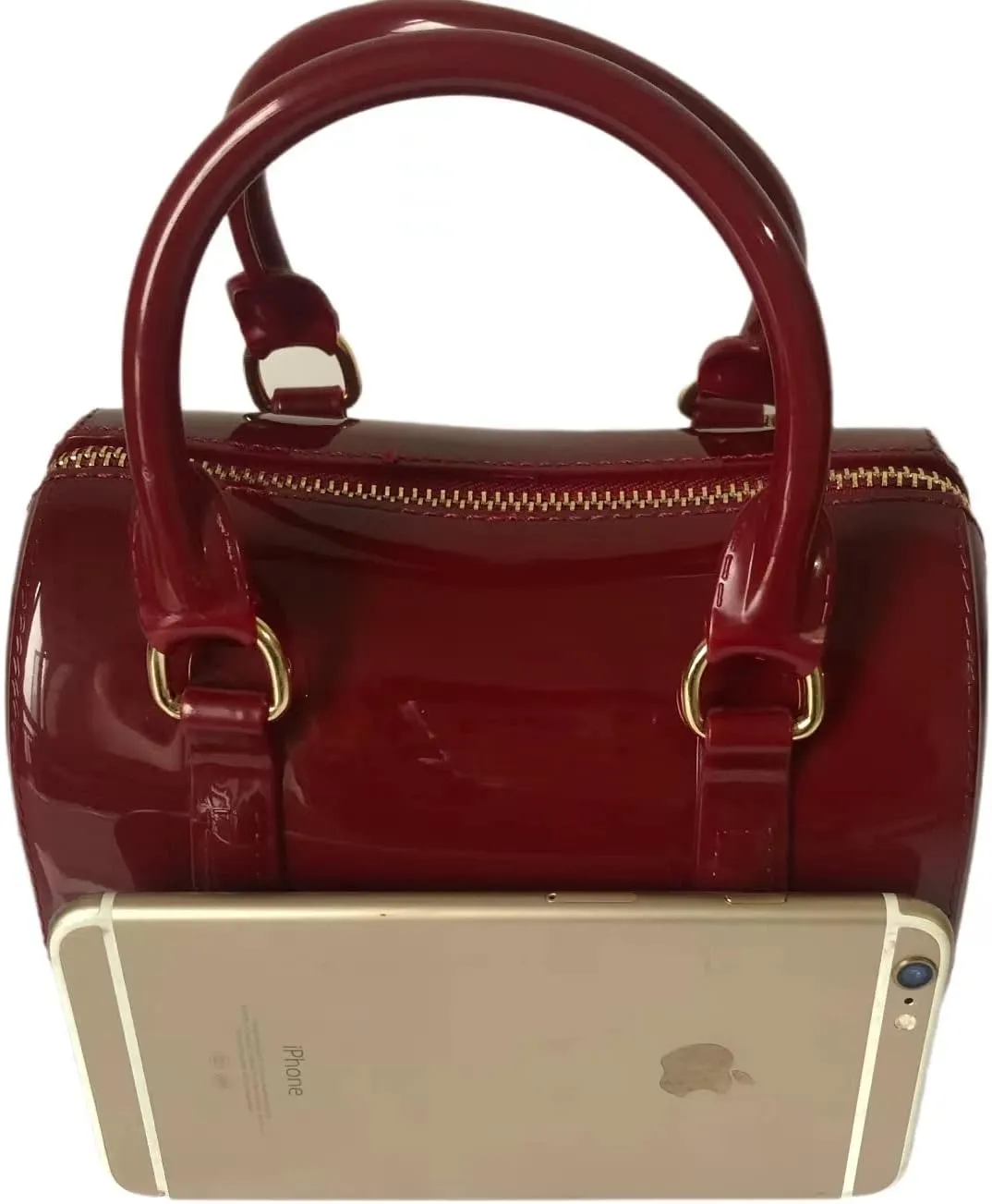 Ladies Summer Jelly Pillow-shaped Top Handle Handbag Candy Color Transparent Crystal Purse