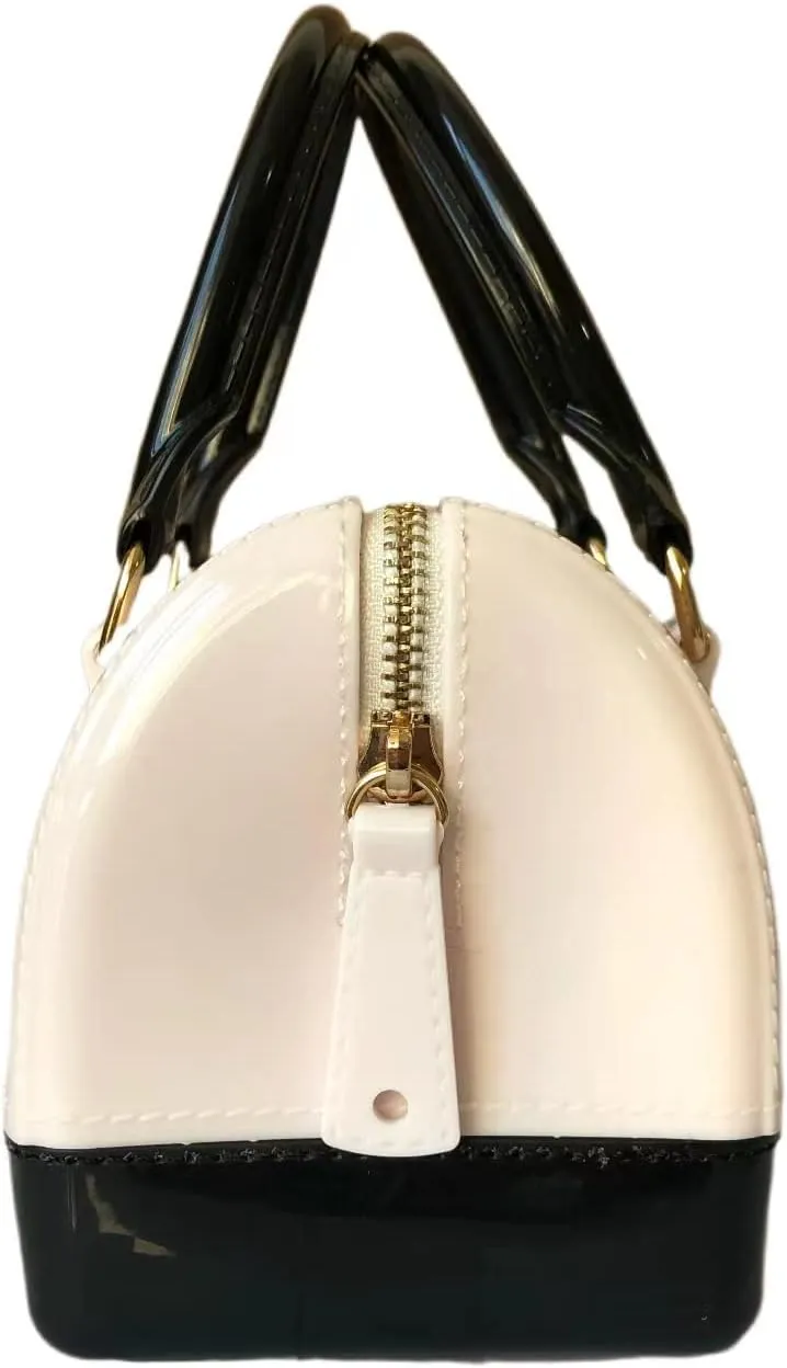 Ladies Summer Jelly Pillow-shaped Top Handle Handbag Candy Color Transparent Crystal Purse