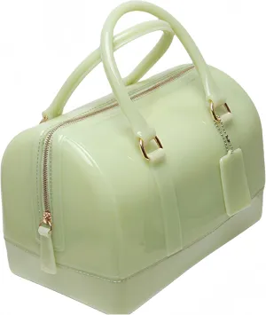Ladies Summer Jelly Pillow-shaped Top Handle Handbag Candy Color Transparent Crystal Purse