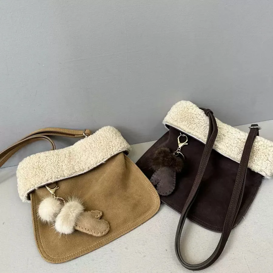 Lambskin Suede Bucket Bag
