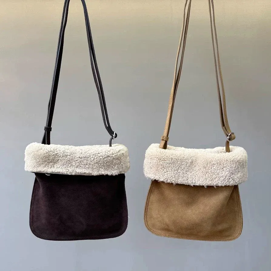 Lambskin Suede Bucket Bag