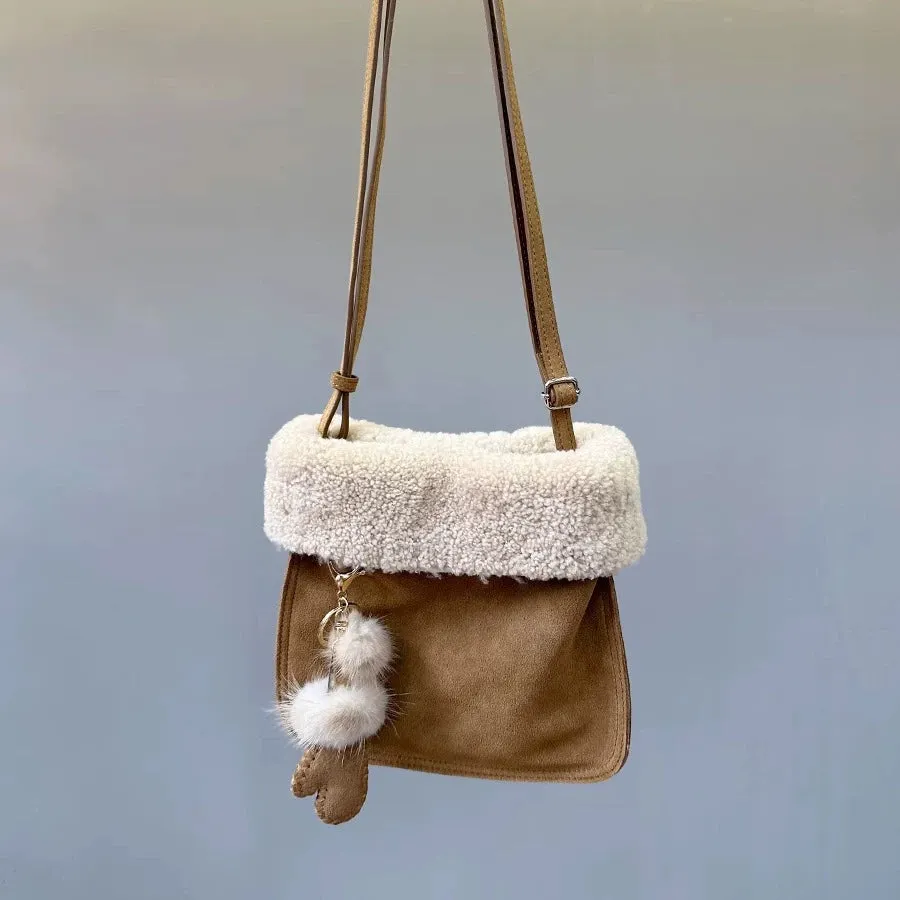 Lambskin Suede Bucket Bag