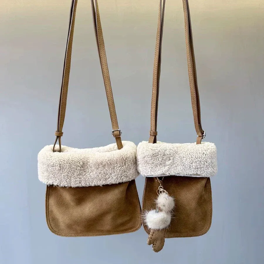 Lambskin Suede Bucket Bag