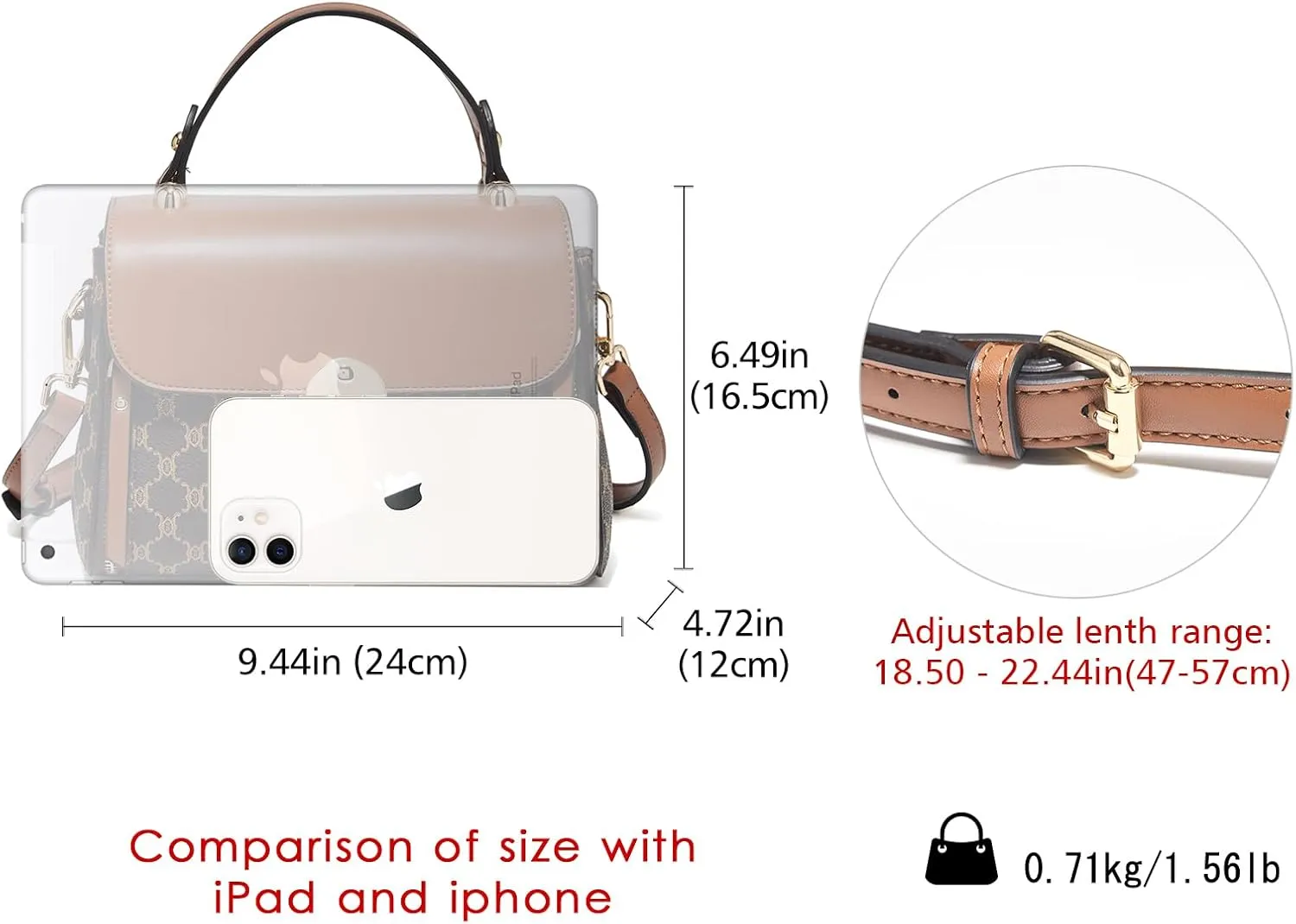 LAORENTOU Vegan Leather Top-handle Crossbody Bag for Women Satchel Trendy Handbags Printed Purse