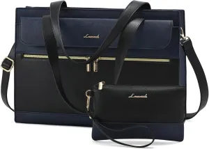 Laptop Bag for Women Leather Laptop Tote Bag Large Computer Bag Waterproof Business Office Work Bag