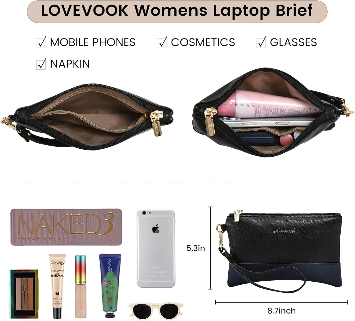 Laptop Bag for Women Leather Laptop Tote Bag Large Computer Bag Waterproof Business Office Work Bag