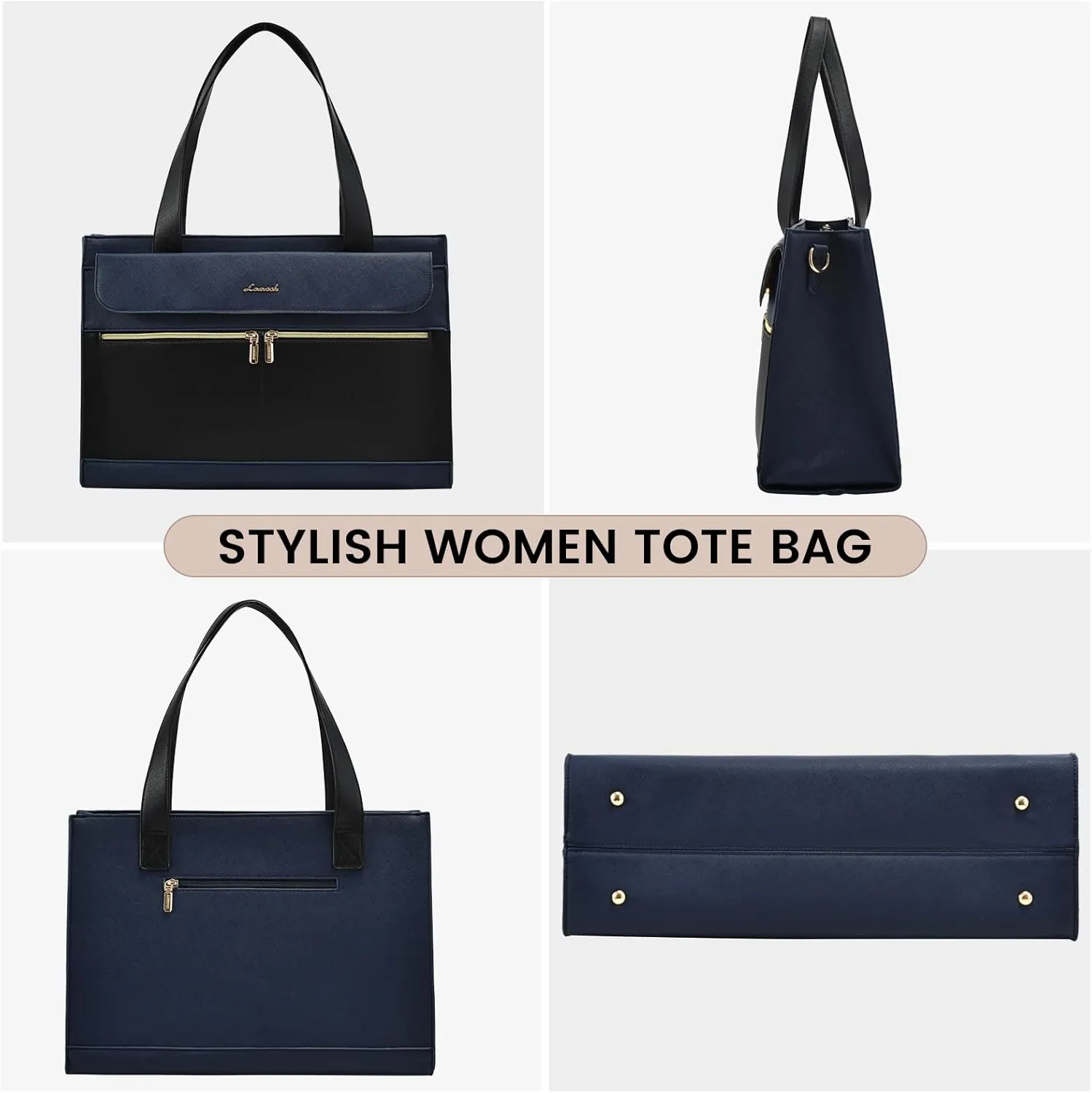 Laptop Bag for Women Leather Laptop Tote Bag Large Computer Bag Waterproof Business Office Work Bag