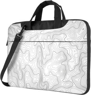 Laptop Bag Laptop Case 13 Inch Computer Bags Line Topography Map Printed Padded Sleeve Cover for Women Men
