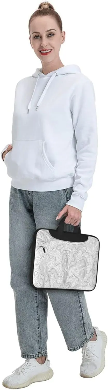 Laptop Bag Laptop Case 13 Inch Computer Bags Line Topography Map Printed Padded Sleeve Cover for Women Men