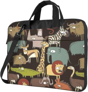 Laptop Bag Laptop Case 15.6 Inch Computer Bags African Animals Doodle Printed Padded Sleeve Cover for Women Men