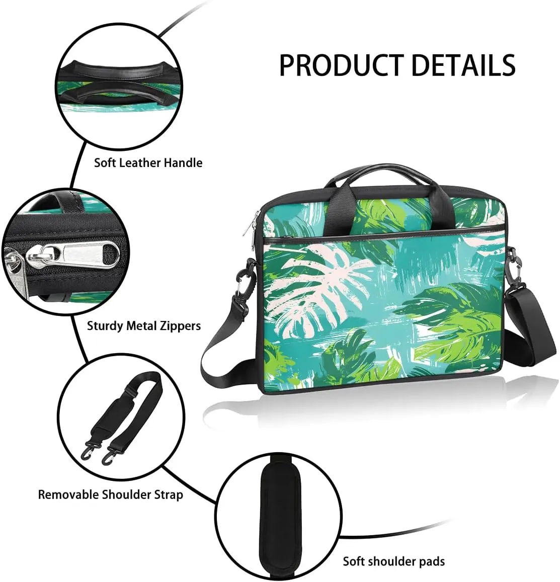 Laptop Shoulder Bag Computer Bag 13-15 Inches Laptop Carrying Case with Shoulder Strap for Women Men
