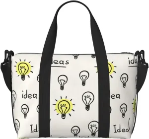 Laptop Tote Bag for Women Work - Light Bulb Pattern ider Gym Bag for Women Men, Crossbody Travel Bags for Women Men Carry On, Weekender Bags for Women Travel