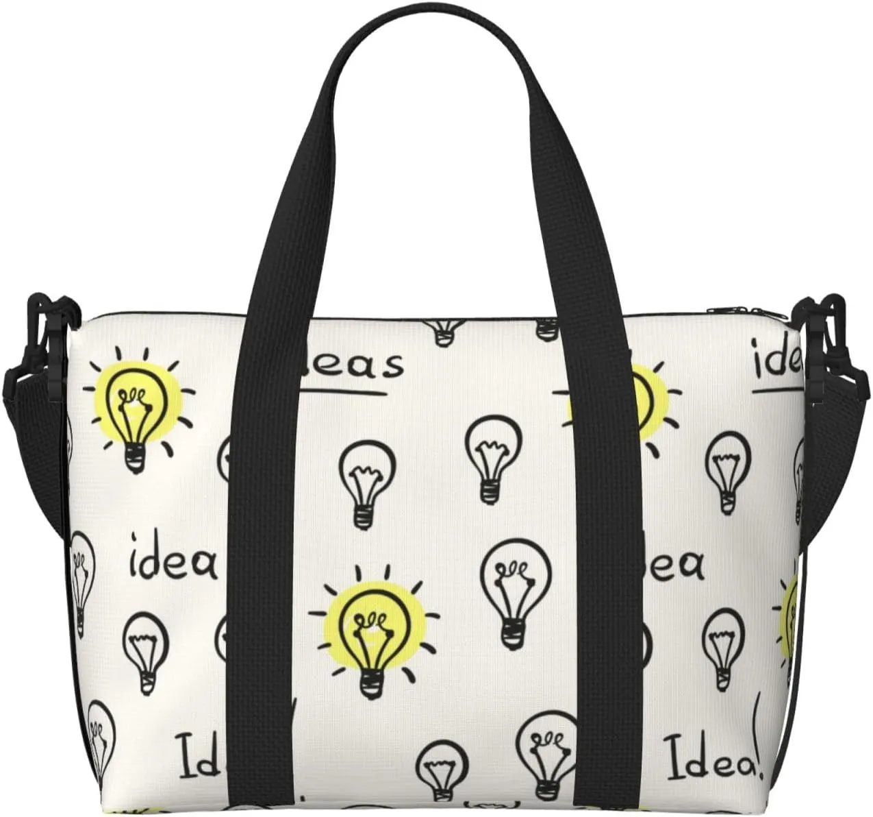Laptop Tote Bag for Women Work - Light Bulb Pattern ider Gym Bag for Women Men, Crossbody Travel Bags for Women Men Carry On, Weekender Bags for Women Travel