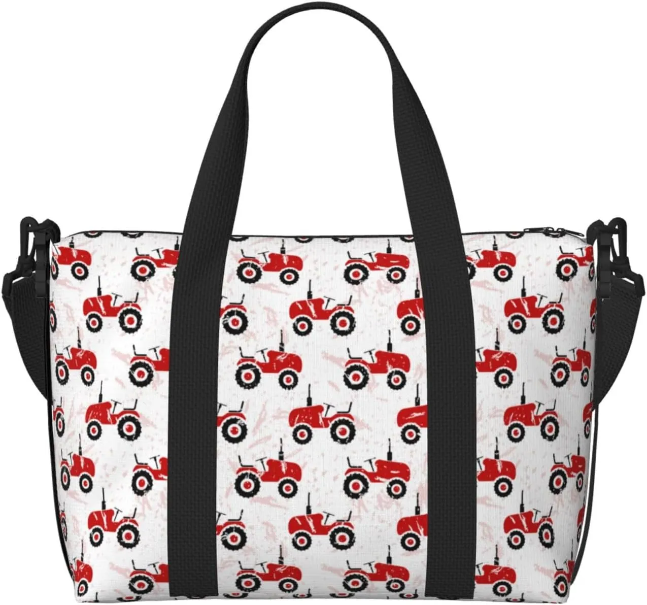 Laptop Tote Bag for Women Work - Red Wheeled Tractors Overnight Weekender Bags for Women Travel, Gym Bag for Women Men, Carry On Shoulder Weekender Gym Bag for Travel, Yoga