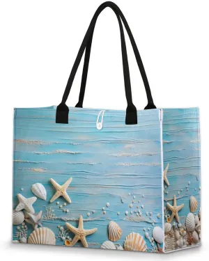 Large Beach Bag,Waterproof Sandproof Tote Bag with Pocket