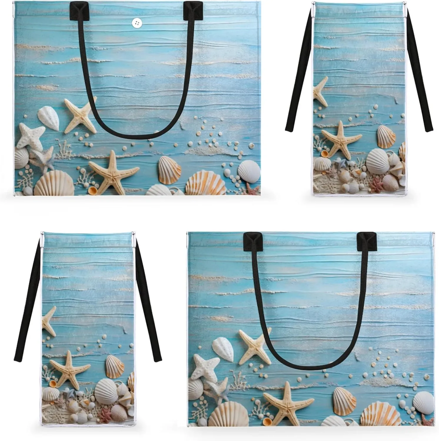 Large Beach Bag,Waterproof Sandproof Tote Bag with Pocket