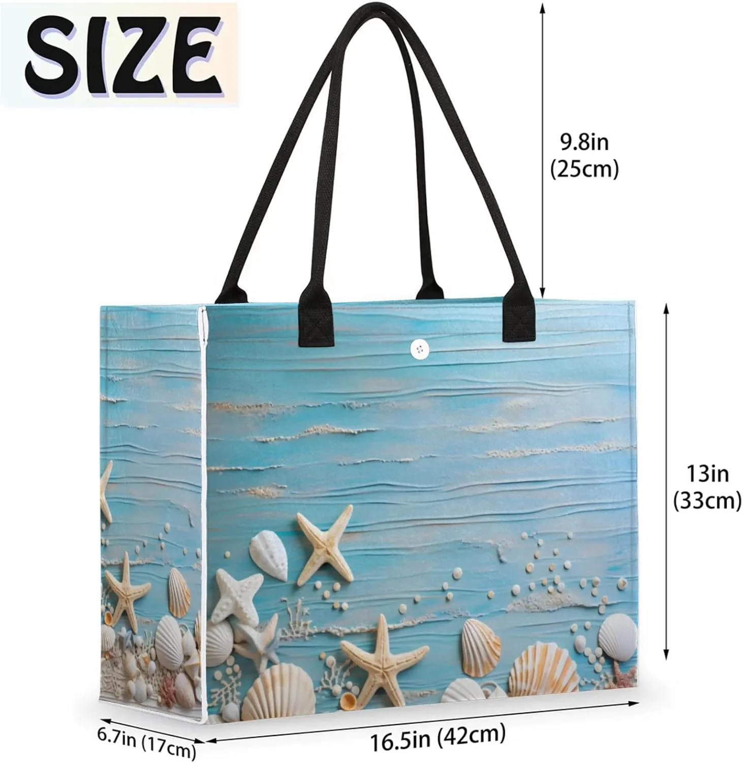 Large Beach Bag,Waterproof Sandproof Tote Bag with Pocket