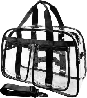 Large Clear Tote Bag 20” for Duffle Gym, Clear Travel Bags for Beach Toiletry Makeup, Big Transparent See Through Bag for Women Men