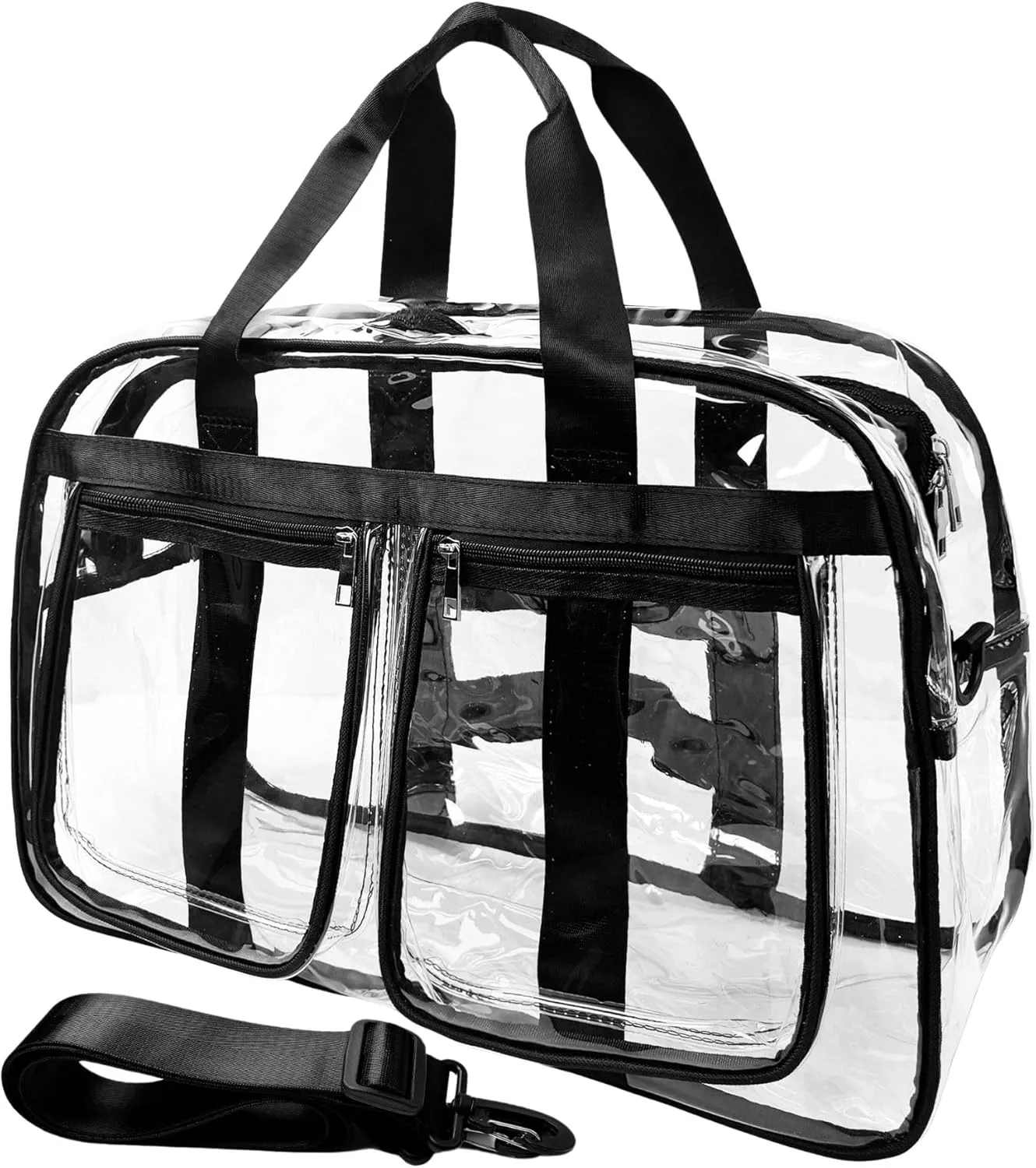 Large Clear Tote Bag 20” for Duffle Gym, Clear Travel Bags for Beach Toiletry Makeup, Big Transparent See Through Bag for Women Men