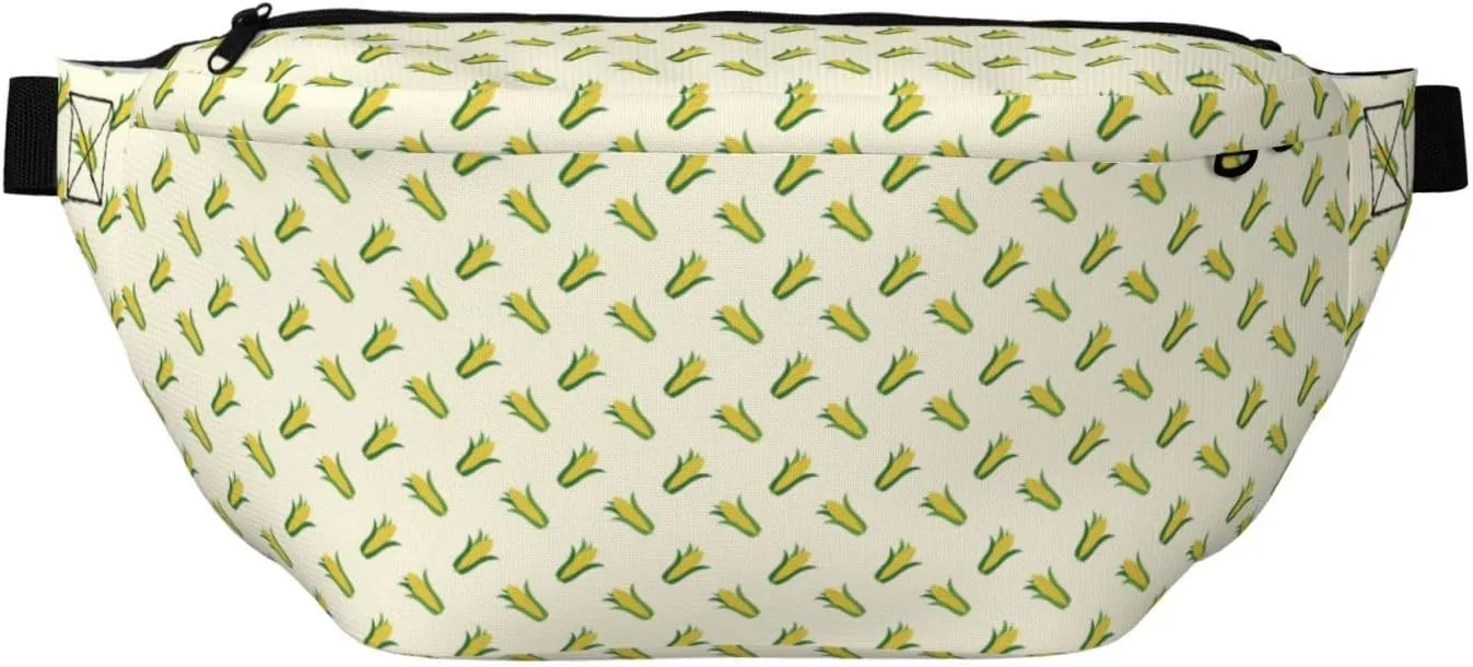 Large Fanny Packs for Women Men Cross Body - Corn print Travel Crossbody Bags for Women Trendy, Waist Bag for WomenBelt Bag for Women Men Crossbody With Adjustable Strap