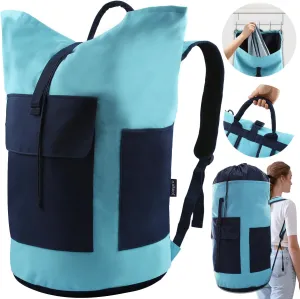 Laundry Bag Backpack, 125L Extra Large Travel Laundry Bags with Shoulder Straps, Adjustable & Extendable Design, Laundry Hamper Bag with 3 Pockets for Laundromat, College, Travel, Camping