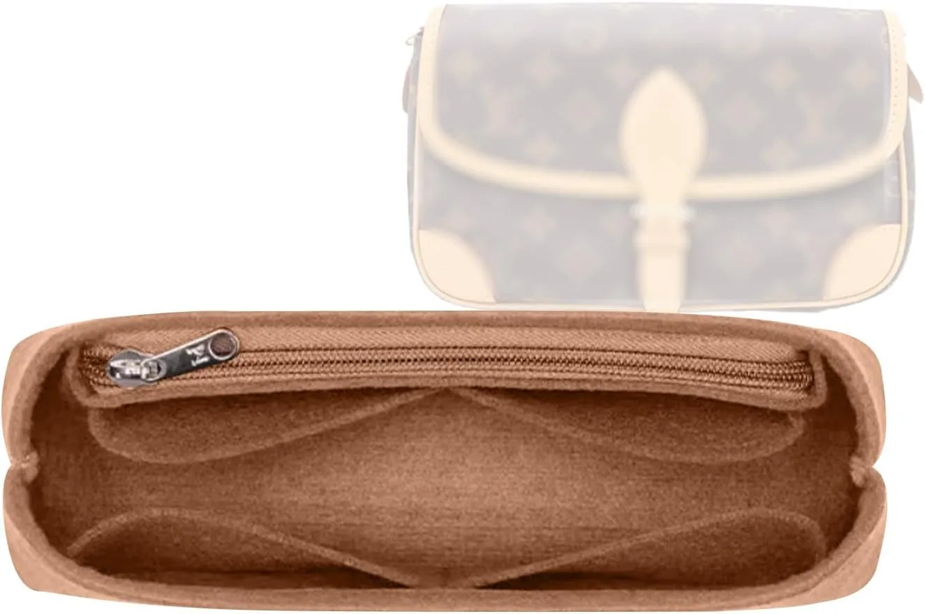 Lckaey bag Organizer for new Diane stick liner bag storage and sorting bag Felt Insert Organizer Y082-camel
