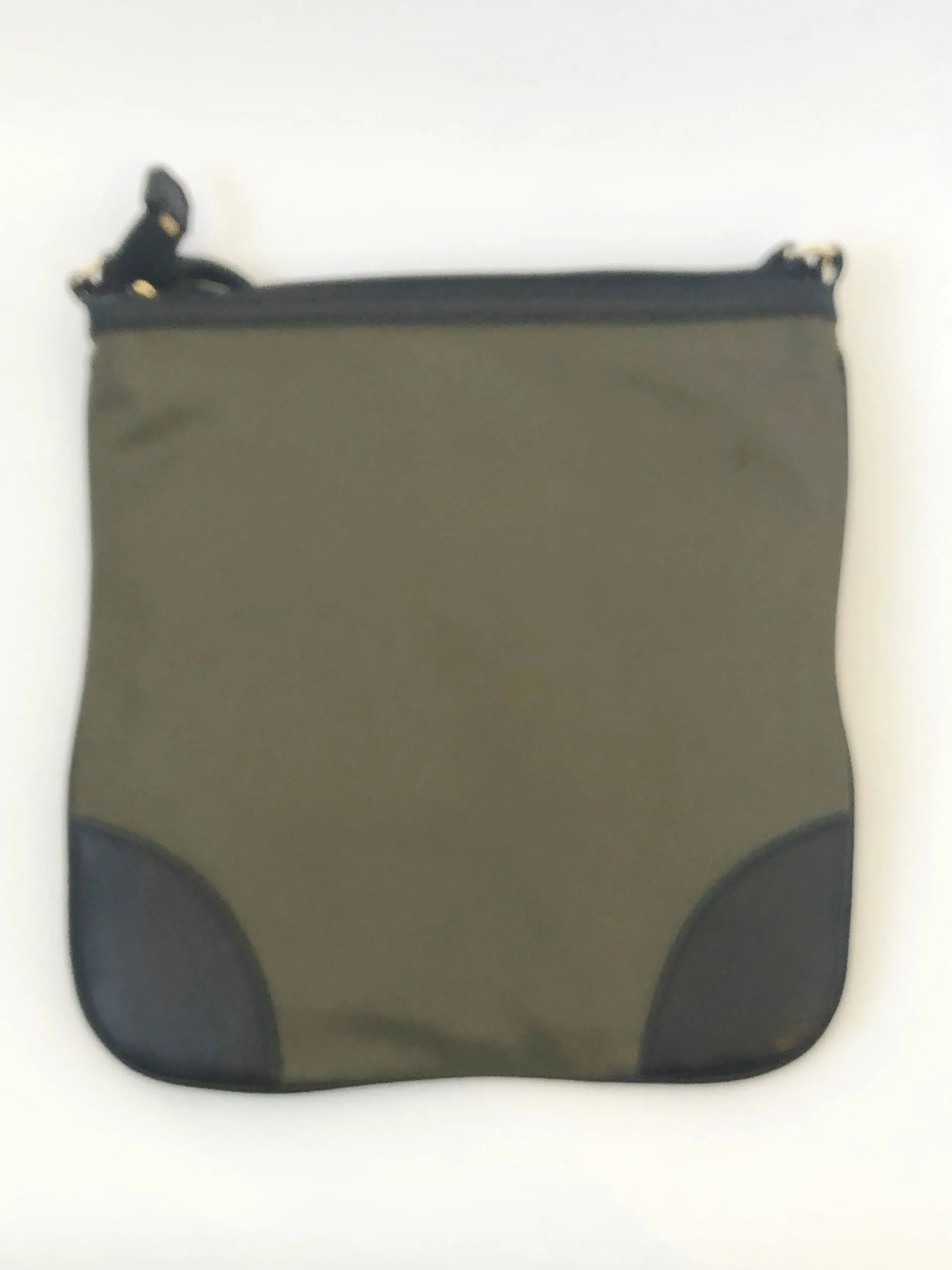 Leather Trimmed Nylon Crossbody Bag
