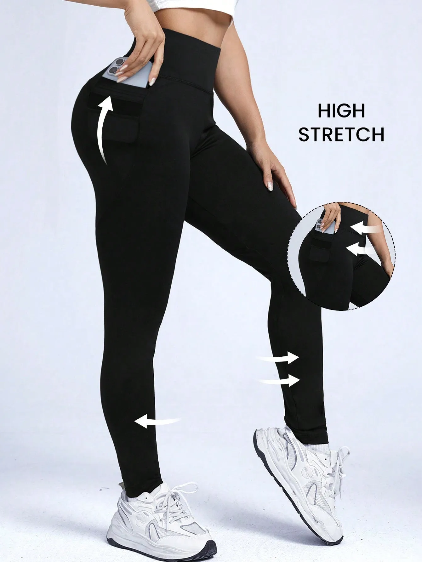 Leggings Cherry Vibes de cintura ancha con bolsillo para teléfono